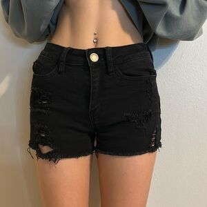 SO black “high rise shortie” ripped jesn shorts 1/25